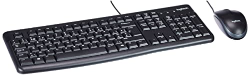 Logitech MK120 Kabelgebundenes Set mit Tastatur und Maus für Windows, Belgisches AZERTY-Layout - Schwarz von Logitech