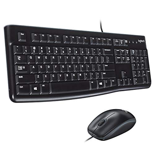 Logitech MK120 Kabelgebundenes Set mit Tastatur und Maus für Windows, Englishes QWERTY-Layout - Schwarz von Logitech
