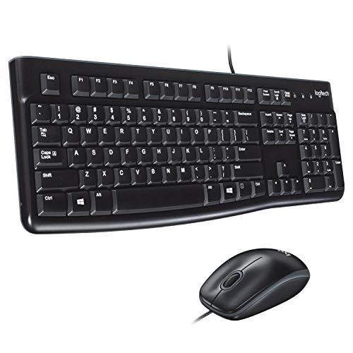 Logitech MK120 Kabelgebundenes Set mit Tastatur und Maus für Windows, Skandinavisches QWERTY-Layout - Schwarz von Logitech
