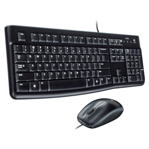 Logitech MK120 Kabelgebundenes Tastatur-Maus-Set, Optische Maus, USB-Anschluss, PC/Laptop, Slowakisches Layout - Schwarz von Logitech