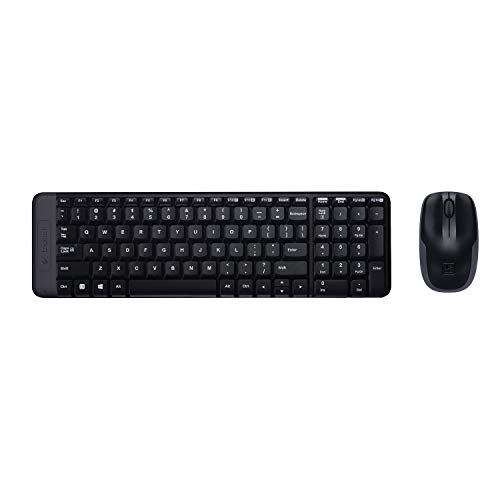 Logitech MK220 Kompaktes, Kabelloses Set mit Tastatur und Maus für Windows, Portugiesisches QWERTY-Layout - Schwarz von Logitech