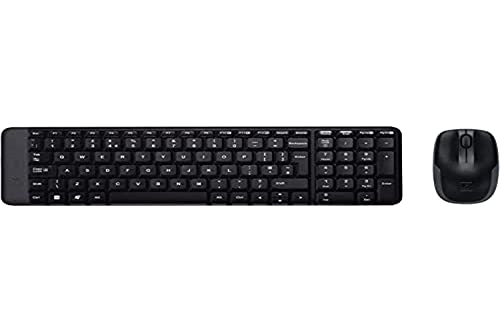 Logitech MK220 Kompaktes, Kabelloses Set mit Tastatur und Maus für Windows, US QWERTY-Layout - Schwarz von Logitech