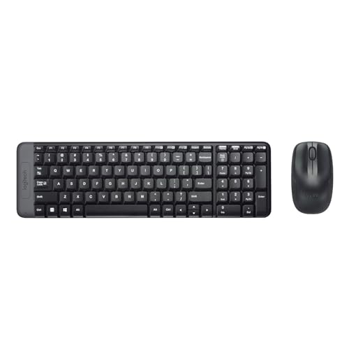 Logitech MK220 Kompaktes, Kabelloses Set mit Tastatur und Maus für Windows, US QWERTY-Layout - Schwarz Logitech MK220 Kompaktes, Kabelloses Set mit Tastatur und Maus für Windows, US QWERTY-Layout - Schwarz von Logitech