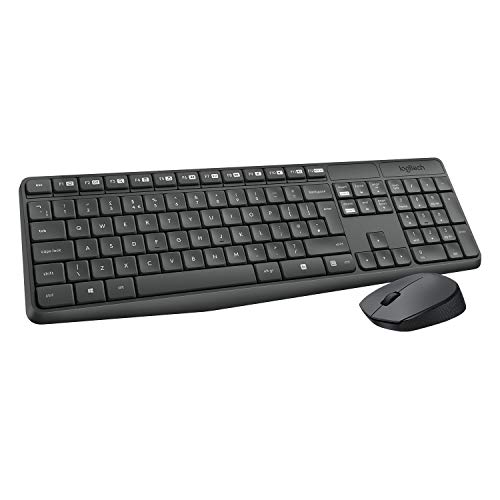 Logitech MK235 Kabelloses Set mit Tastatur und Maus für Windows, Italienisches QWERTY-Layout - Grau von Logitech