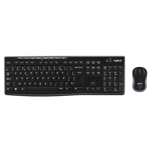 Logitech MK270 Kabelloses Set mit Tastatur und Maus für Windows, Französisches AZERTY-Layout - Schwarz von Logitech