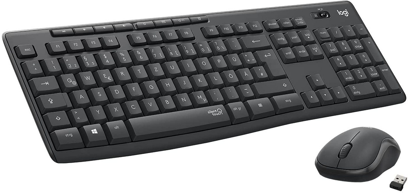 Logitech MK295 kabelloses Tastatur-Maus-Set mit SilentTouch-Technologie, QWERTZ Tastatur- und Maus-Set Logitech MK295 kabelloses Tastatur-Maus-Set mit SilentTouch-Technologie, QWERTZ Tastatur- und Maus-Set von Logitech