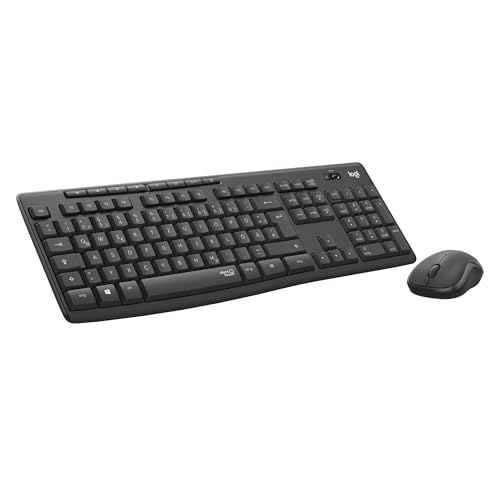 Logitech MK295 kabelloses Tastatur-Maus-Set mit SilentTouch-Technologie, Shortcut-Tasten, optischer Spurführung, Nano USB-Empfänger, verzögerungsfreier Drahtlosverbindung, QWERTZ layout - Graphit, PC Logitech MK295 kabelloses Tastatur-Maus-Set mit SilentTouch-Technologie, Shortcut-Tasten, optischer Spurführung, Nano USB-Empfänger, verzögerungsfreier Drahtlosverbindung, QWERTZ layout - Graphit, PC von Logitech