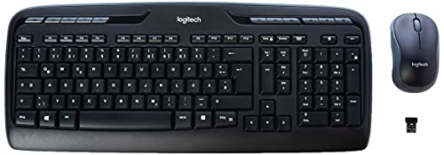 Logitech MK330 Kabelloses Tastatur-Maus-Set, 2.4 GHz Verbindung via USB-Empfänger, 4 programmierbare G-Tasten, 12 bis 24-Monate Batterielaufzeit, PC/Laptop, Deutsches QWERTZ-Layout - Schwarz von Logitech