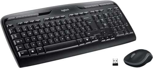 Logitech MK330 Kabelloses Tastatur-Maus-Set, 2.4 GHz Verbindung via Unifying USB-Empfänger, 4 programmierbare G-Tasten, 12-24-Monate Batterielaufzeit, PC/Laptop, Französisches AZERTY-Layout - Schwarz von Logitech