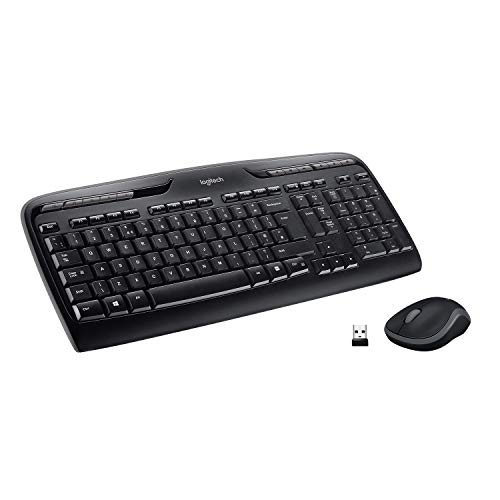 Logitech MK330 Kabelloses Tastatur-Maus-Set, 2.4 GHz Verbindung via Unifying USB-Empfänger, 4 programmierbare G-Tasten, 12 bis 24-Monate Batterielaufzeit, PC/Laptop, Skandinavisches Layout - Schwarz von Logitech