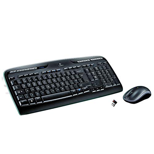 Logitech MK330 Kabelloses Tastatur-Maus-Set, 2.4 GHz Verbindung via Unifying USB-Empfänger, 4 programmierbare G-Tasten, 12 bis 24-Monate Batterielaufzeit, PC/Laptop, Spanisches QWERTY-Layout - Schwarz von Logitech