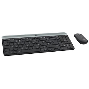 Logitech MK470 Slim Combo Tastatur-Maus-Set kabellos schwarz von Logitech