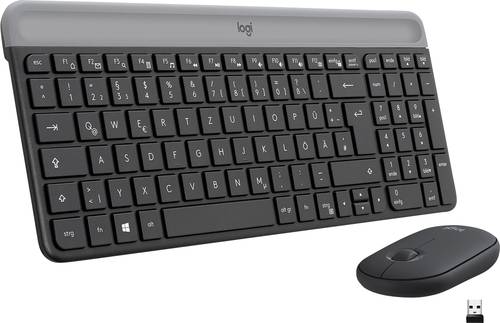 Logitech MK470 Slim Funk Tastatur, Maus-Set Deutsch, QWERTZ Graphit von Logitech