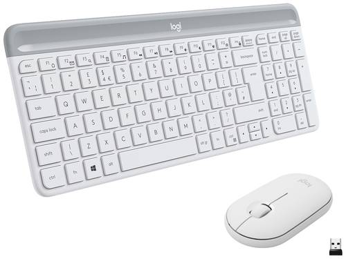 Logitech MK470 Slim Funk Tastatur, Maus-Set Deutsch, QWERTZ Weiß von Logitech