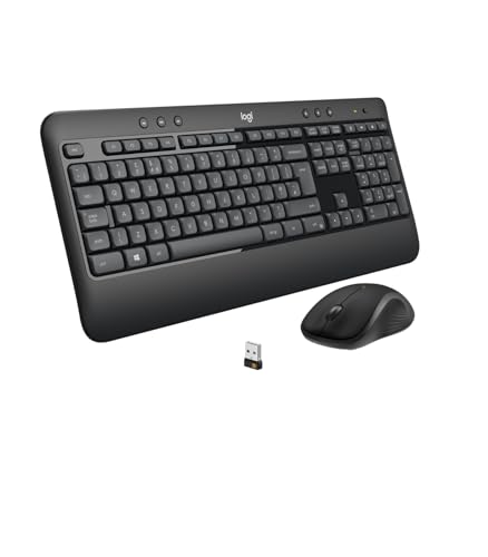 Logitech MK540 Advanced Kabelloses Tastatur-Maus-Set, 2.4 GHz Wireless Verbindung via Unifying USB-Empfänger, 3-Jahre Akkulaufzeit, Für Windows, ChromeOS PCs/Laptops, Schweizer QWERTZ-Layout - Schwarz von Logitech