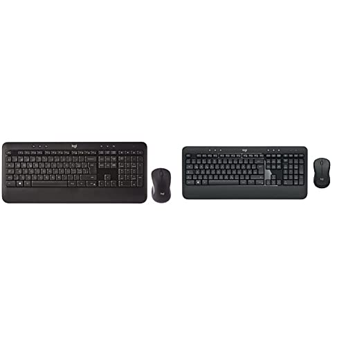 Logitech MK540 Advanced Kabelloses Tastatur-Maus-Set & MK540 Advanced Kabellose Tastatur und Maus Combo für Windows, 2,4 GHz Unifying USB-Empfänger, Sondertasten, QWERTZ-Layout - Schwarz von Logitech