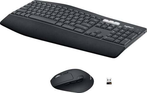 Logitech MK850 Performance Funk Tastatur, Maus-Set Ergonomisch Deutsch, QWERTZ Schwarz von Logitech