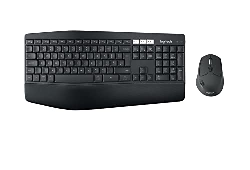 Logitech MK850 Performance Kabelloses Tastatur-Maus-Set, Bluetooth & 2.4 GHz Verbindung via USB-Empfänger, 24 bis 36-Monate Akkuleistung, Handballenauflage, Skandinavisches QWERTY-Layout - Schwarz von Logitech