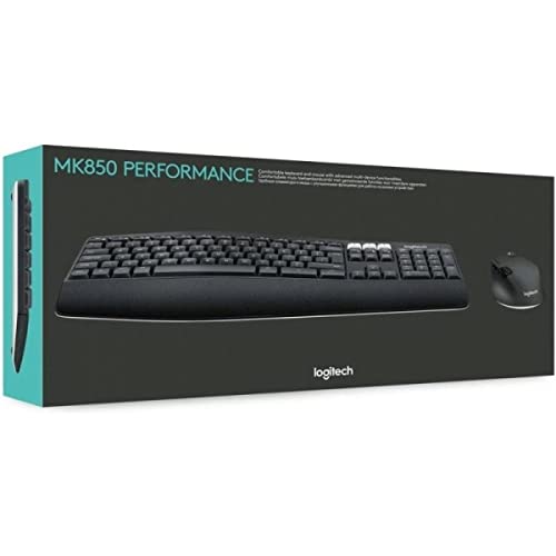 Logitech MK850 Performance Kabelloses Tastatur-Maus-Set, Bluetooth & 2.4 GHz Verbindung via USB-Empfänger, 24 bis 36-Monate Akkuleistung, Handballenauflage, Spanish QWERTY layout - Schwarz von Logitech