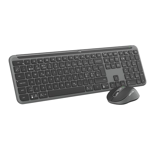 Logitech MK950 Signature Slim kabelloses Tastatur-Maus-Set - Grafit, Skandinavisches QWERTY-Layout von Logitech