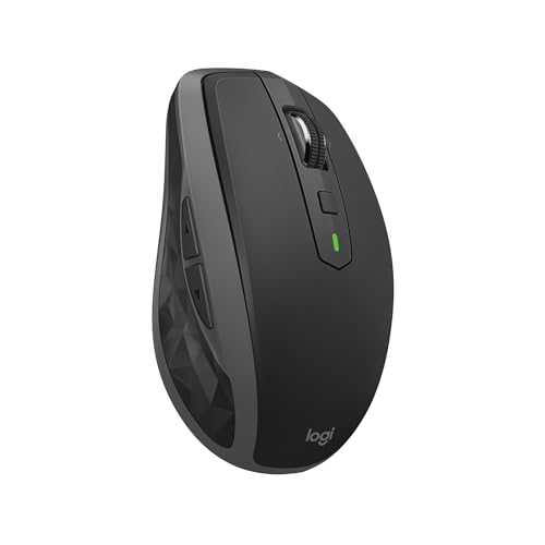 Logitech MX Anywhere 2S Bluetooth Edition kabellose Maus, mehrere Oberflächen, superschnelles Scrollen, aufladbar, mobil, Verbindung zu bis zu 3 Mac/PC-Computern - Graphit von Logitech