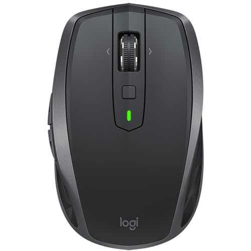 Logitech MX Anywhere 2S Kabellose Maus, Bluetooth und 2.4 GHz Verbindung via Unifying USB-Empfänger, 4000 DPI Sensor, Wiederaufladbarer Akku, Multi-Device, 7 Tasten, PC/Mac/iPadOS - Graphit/Schwarz von Logitech