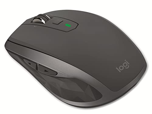 Logitech MX Anywhere 2S Kabellose Maus, Bluetooth und 2.4 GHz Verbindung via Unifying USB-Empfänger, 4000 DPI Sensor, Wiederaufladbarer Akku, Multi-Device, 7 Tasten, PC/Mac/iPadOS - Graphit von Logitech