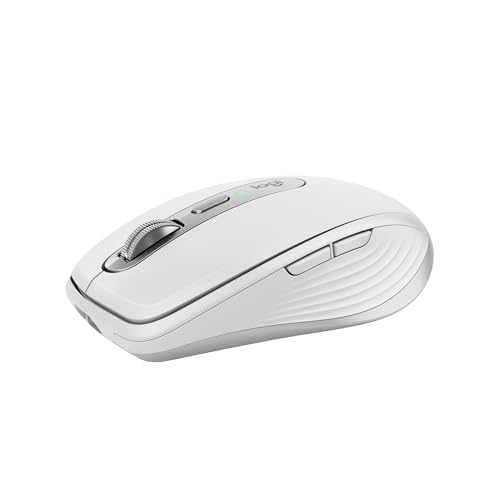 Logitech MX Anywhere 3S Compact Kabellose Maus, Fast Scrolling, 8K DPI Any-Surface Tracking, Quiet Clicks, Programmierbare Tasten, USB C, Bluetooth, Windows PC, Linux, Chrome, Mac - Pale Grey von Logitech