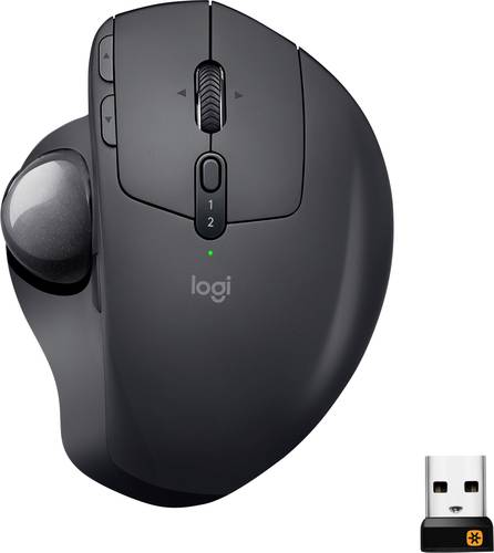 Logitech MX Ergo Trackball Bluetooth®, Funk Optisch Schwarz 8 Tasten 380 dpi Ergonomisch, Integrier von Logitech