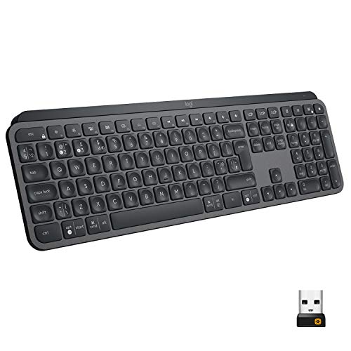 Logitech MX Keys Kabellose Tastatur, Bluetooth & USB-Empfänger, USB-C Anschluss, 5-Monate Akkulaufzeit, Easy-Switch Feature, Tastenbeleuchtung, PC/Mac, Niederländisches QWERTY-Layout - Graphit Logitech MX Keys Kabellose Tastatur, Bluetooth & USB-Empfänger, USB-C Anschluss, 5-Monate Akkulaufzeit, Easy-Switch Feature, Tastenbeleuchtung, PC/Mac, Niederländisches QWERTY-Layout - Graphit von Logitech