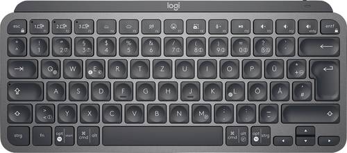 Logitech MX Keys Mini Bluetooth® Tastatur Deutsch, QWERTZ Graphit Beleuchtet, Geräuscharme Tasten, von Logitech