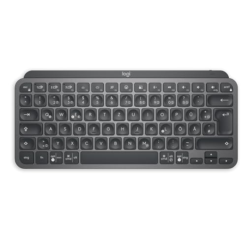 Logitech MX Keys Mini Kabellose Tastatur, Kompakt, Bluetooth, Hintergrundbeleuchtung, USB-C, Kompatibel mit Apple macOS, iOS, Windows, Linux, Android, Metallgehäuse - Graphit von Logitech