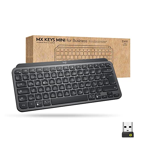 Logitech MX Keys Mini Wireless Illuminated Keyboard for Business, Kompakt, Logi Bolt USB-Empfänger, Hintergrundbeleuchtung, wiederaufladbar, Windows, macOS, Linux, iOS, Android, DEU QWERTZ - Graphit Logitech MX Keys Mini Wireless Illuminated Keyboard for Business, Kompakt, Logi Bolt USB-Empfänger, Hintergrundbeleuchtung, wiederaufladbar, Windows, macOS, Linux, iOS, Android, DEU QWERTZ - Graphit von Logitech for Business