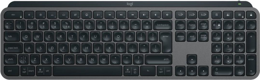 Logitech MX Keys S - Tastatur - hinterleuchtet - kabellos - Bluetooth LE - QWERTY - US-Englisch - Tastenschalter: Scissor-Key - Graphite (920-011587) von Logitech