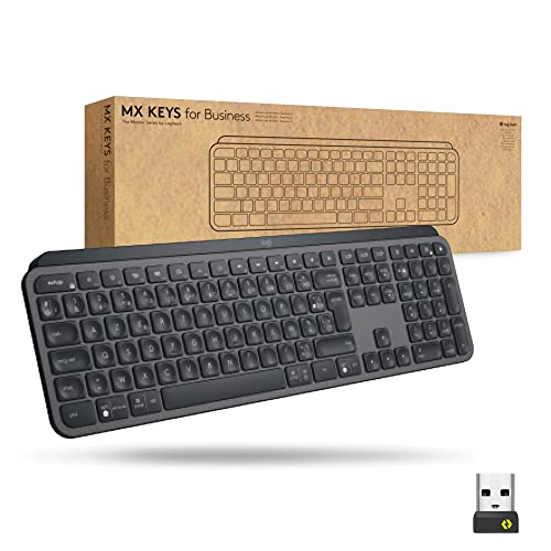 Logitech MX Keys for Business kabellose Tastatur mit Tastenbeleuchtung, Französisches AZERTY-Layout - Graphit von Logitech