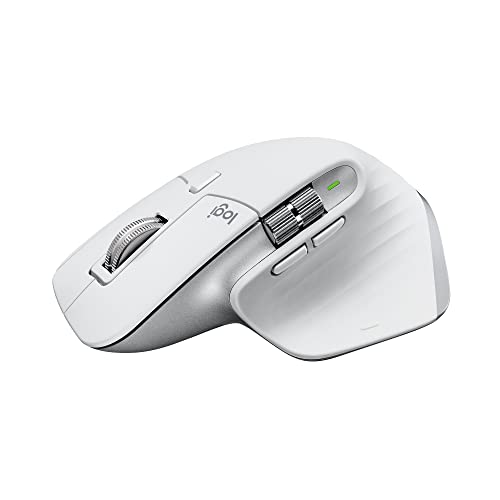 Logitech MX Master 3S für Mac — Ultraschnell scrollende Bluetooth-Maus, ergonomisch, 8K DPI, Glass Tracking, leises Klicken, USB-C, Apple, iPad — Hellgrau von Logitech