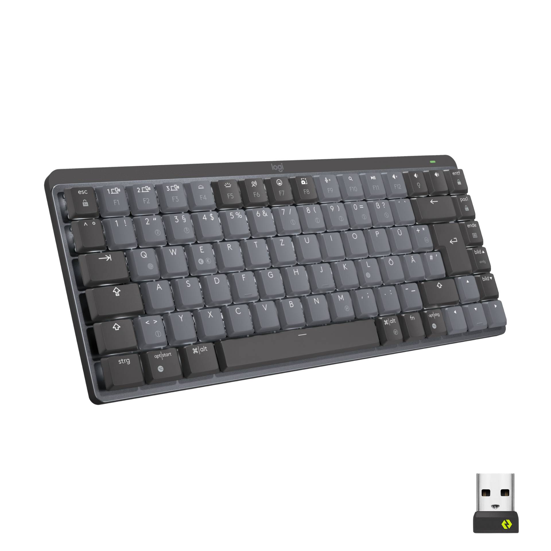 Logitech MX Mechanical Mini Minimalist, Wireless Illuminated Performance Tastatur, Linear Switches, Graphit von Logitech