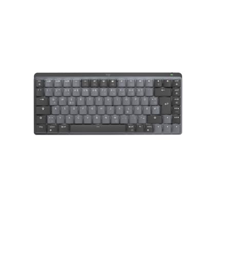 Logitech MX Mechanische kabellose Mini-Tastatur mit Beleuchtung, Lineare Tasten, Hintergrundbeleuchtung, Bluetooth, USB-C, macOS, Windows, Linux, Android, Metall, Deutsches QWERTZ-Layout - Graphit von Logitech