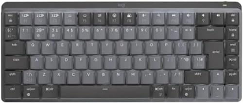 Logitech MX Mechanische kabellose Mini-Tastatur mit Beleuchtung, Taktile leise Tasten, Englishes QWERTY-Layout - Graphit von Logitech