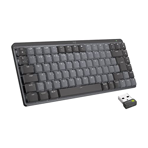 Logitech MX Mechanische kabellose Mini-Tastatur mit Beleuchtung, Taktile leise Tasten, US QWERTY-Layout - Graphit von Logitech