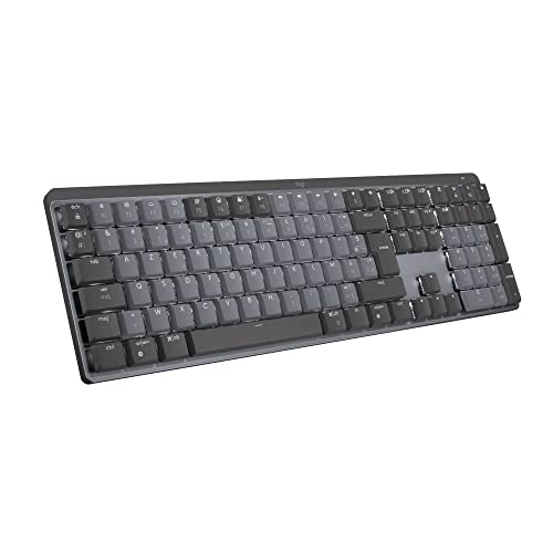 Logitech MX Mechanische kabellose beleuchtete Performance-Tastatur, Leise Tasten, Hintergrundbeleuchtung, Bluetooth, USB-C, macOS, Windows, Linux, iOS, Android, Französisches AZERTY-Layout - Grau von Logitech