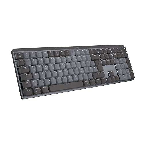 Logitech MX Mechanische kabellose beleuchtete Performance-Tastatur, Lineare Tasten, Hintergrundbeleuchtung, Bluetooth, USB-C, macOS, Windows, Linux, iOS, Android, Metall, Deutsches QWERTZ - Grau von Logitech