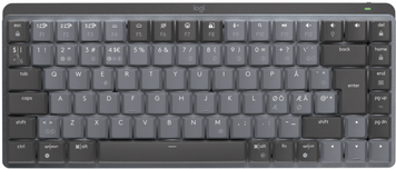 Logitech Master Series MX Mechanical Mini - Tastatur - hinterleuchtet - kabellos - Bluetooth LE - QWERTY - Nordisch (Dänisch/Finnisch/Norwegisch/Schwedisch) - Tastenschalter: Tactile Quiet - Graphite von Logitech