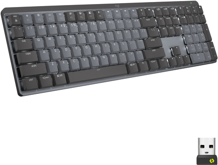 Logitech Master Series MX Mechanical - Tastatur - hinterleuchtet - kabellos - Bluetooth LE - QWERTY - US International - Tastenschalter: Tactile Quiet - Graphite (920-010757) von Logitech