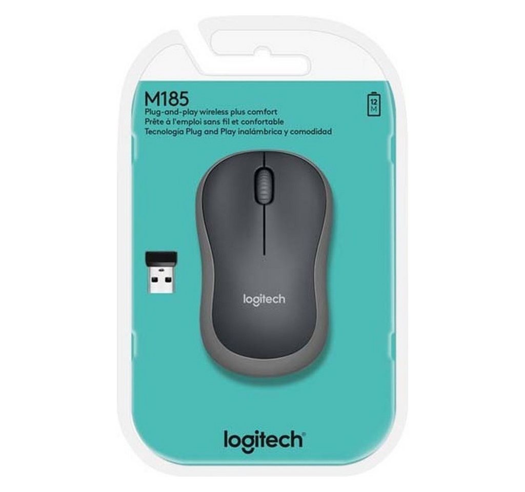 Logitech Maus USB,wireless,1000dpi LOGITECH M185 gr Smartphone-Halterung von Logitech