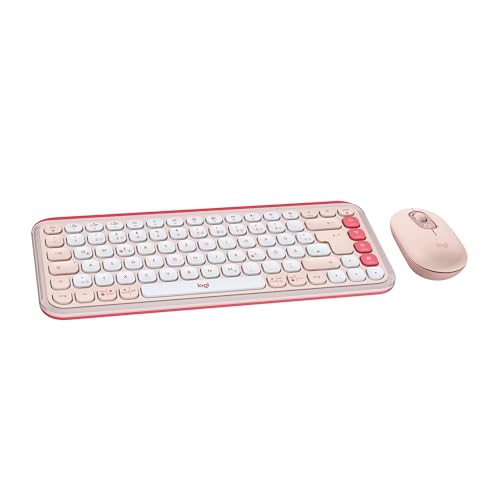 Logitech POP ICON COMBO, Bluetooth-Tastatur-Maus-Set, komfortables Tippen, programmierbare Tasten, leise Klicks, Easy-Switch für bis zu 3 Geräte, Deutsches QWERTZ-Layout - Rosa Logitech POP ICON COMBO, Bluetooth-Tastatur-Maus-Set, komfortables Tippen, programmierbare Tasten, leise Klicks, Easy-Switch für bis zu 3 Geräte, Deutsches QWERTZ-Layout - Rosa von Logitech