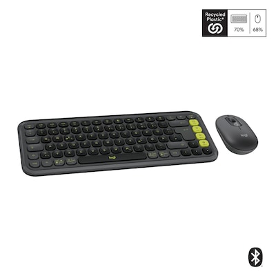 Logitech POP Icon Combo Grafit - Bluetooth®-Tastatur-Maus-Set, Multi-Device, 15 anpassbare Tasten mit der Logi Options+ App von Logitech