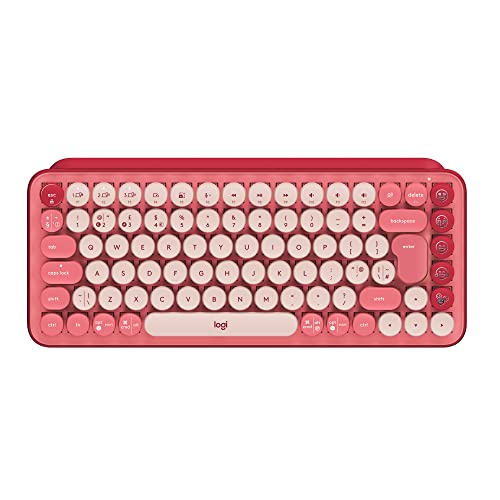 Logitech POP Keys Mechanische kabellose Tastatur mit anpassbaren Emoji-Tasten, US QWERTY-Layout - Pink von Logitech