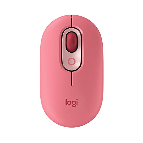 Logitech POP Mouse, Kabellose Maus mit anpassbaren Emojis, SilentTouch-Technologie, Präzises/schnelles Scrollen, Kompakt, Bluetooth, Multi-Device, OS-kompatibel - Pink von Logitech