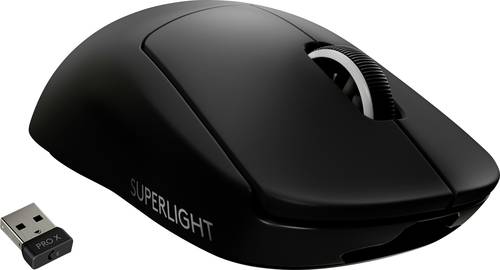 Logitech PRO X SUPERLIGHT Gaming-Maus Funk Optisch Schwarz 5 Tasten 16000 dpi Wiederaufladbar Logitech PRO X SUPERLIGHT Gaming-Maus Funk Optisch Schwarz 5 Tasten 16000 dpi Wiederaufladbar von Logitech